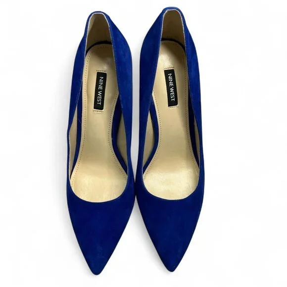 Nine West Blue Suede Heels | Women’s Size 10M, 4.25” Heel - Picture 5 of 7